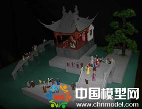 建筑模型，民國茶館