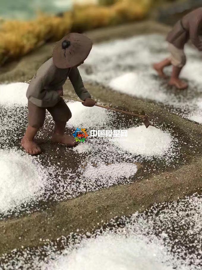 古法制鹽微縮場景沙盤模型