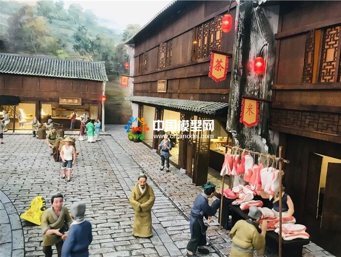 超逼真的場景微縮老街沙盤模型