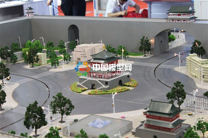 城樓建筑模型，城墻模型