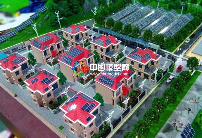 太陽(yáng)能生態(tài)綠色新農(nóng)村規(guī)劃沙盤模型