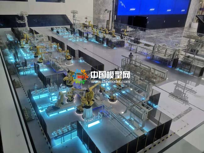 焊裝生產(chǎn)線沙盤模型，汽車機(jī)器焊裝生產(chǎn)線沙盤模型