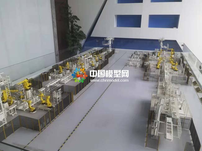 焊裝生產(chǎn)線沙盤模型，汽車機(jī)器焊裝生產(chǎn)線沙盤模型