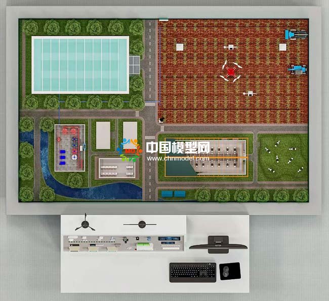 智慧農(nóng)業(yè)教學(xué)實(shí)驗(yàn)平臺沙盤模型效果圖